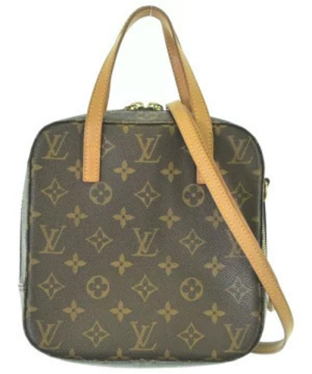 Louis Vuitton brown leather monogram canvas Spontini 2way